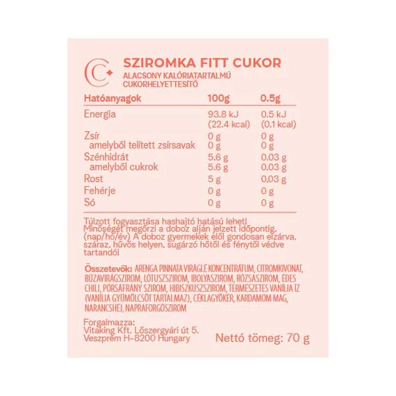 Vitaking Fittcukor Növényi Édesítő 70g