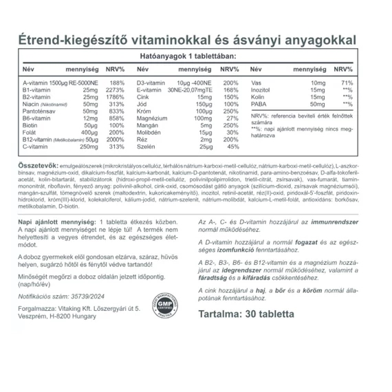 Mega1 Multivitamin 30 tabletta