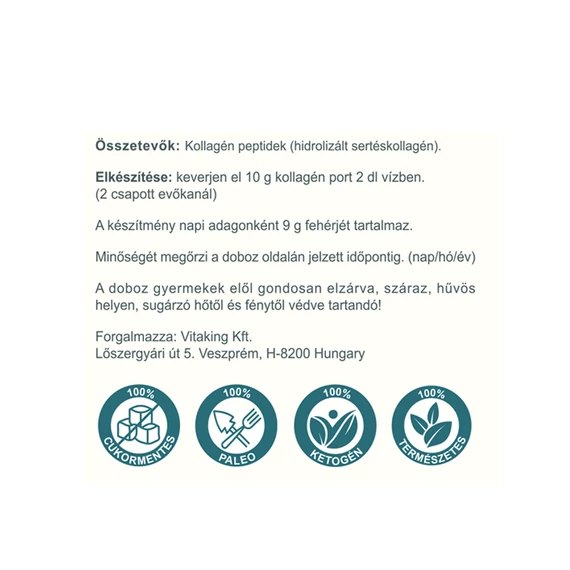 Vitaking 100% Sertéskollagén (300g) Natúr