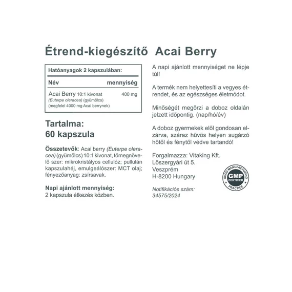 Vitaking Acai Berry Kivonat (60 kapszula)