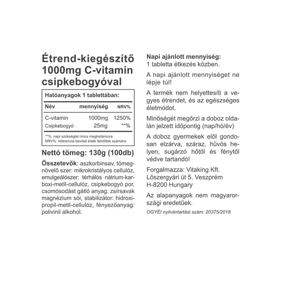 C-Vitamin 1000mg (100 tabletta)