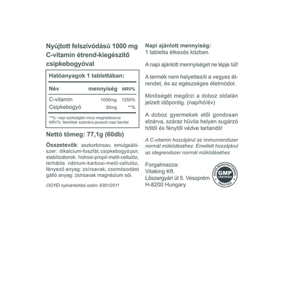 C-Vitamin TR 1000mg 60 tabletta
