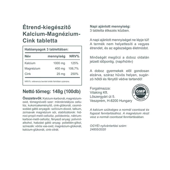 CalMag-Cink 100 tabletta