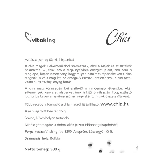 Chia 500g – Azték Zsálya