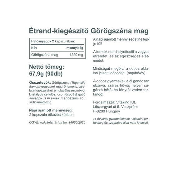 Görögszéna Mag (90 kapszula)