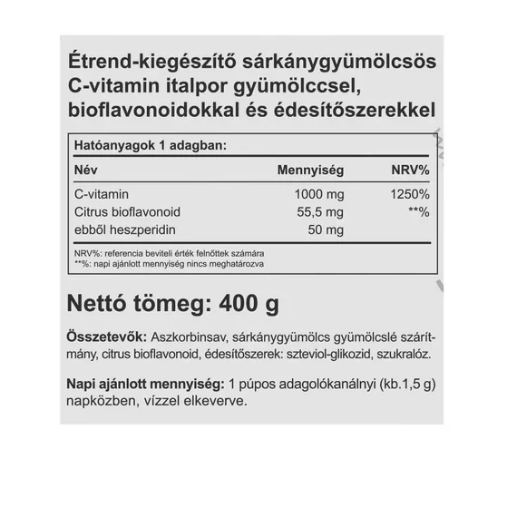 Instant Supreme C-1000 (Biof) 400g (citrom, sárkánygyümölcs, szeder)