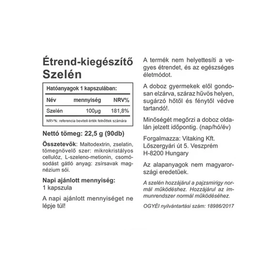 Szelén (Szerves) 90 kapszula