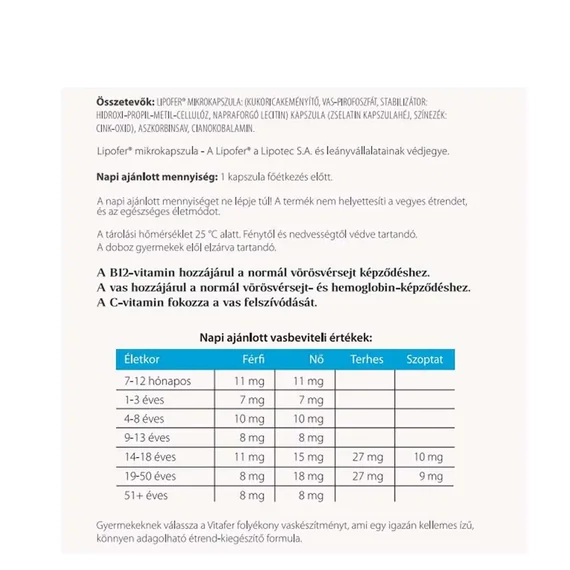 VitaFer® Mikrokapszulás Vaskészítmény (30 kapszula)