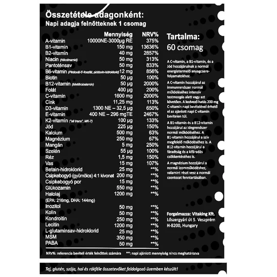 Vitaking Multi Profi Sport Vitamincsomag 60 csomag