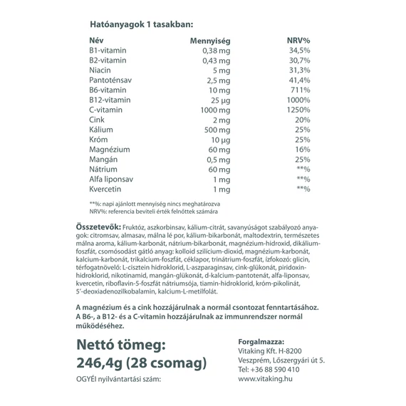 VitaDrink Elektrolit Italpor Vitaminokkal (28 tasak)